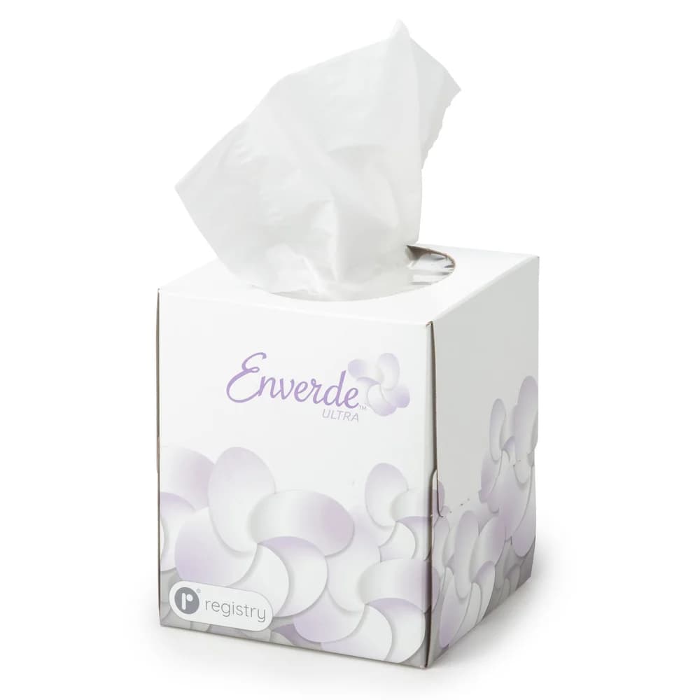 Enverde Ultra 2-Ply 100% Virgin Fiber Facial Tissue, Cube Box, 36/Case thumbnail 2