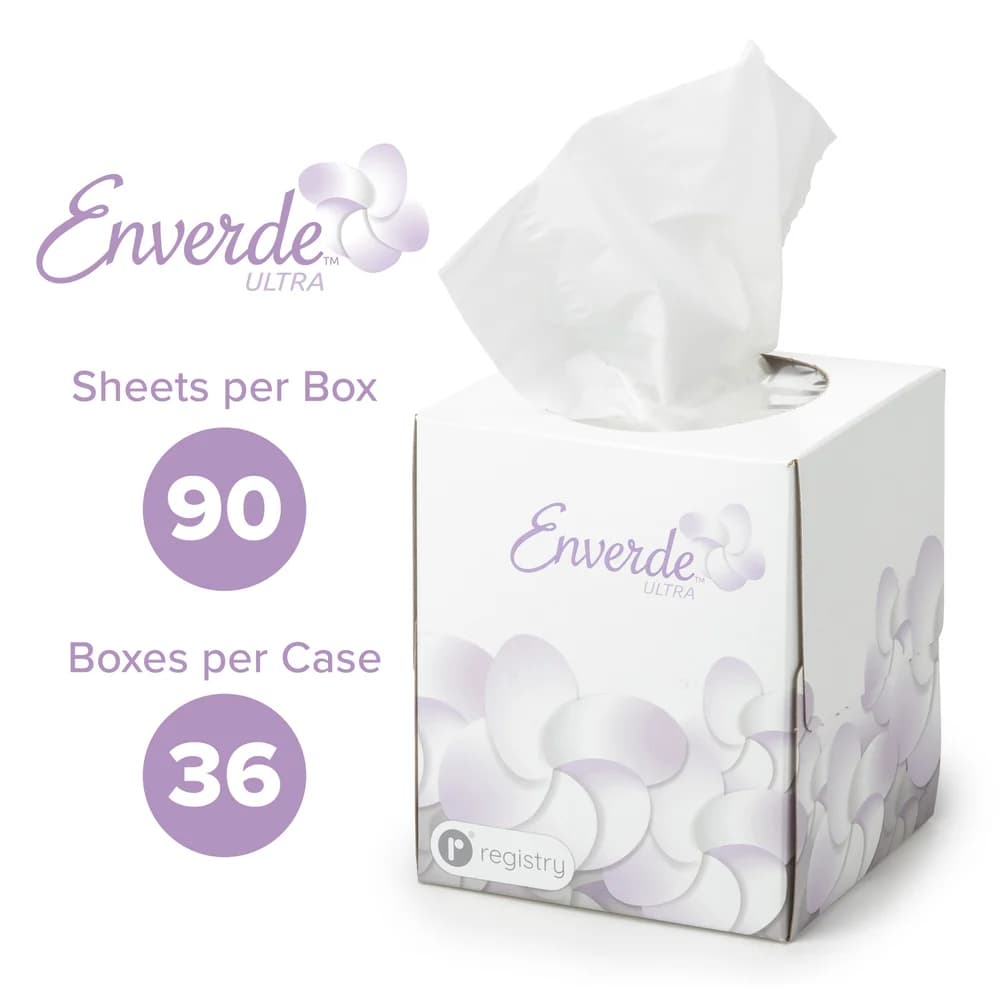 Enverde Ultra 2-Ply 100% Virgin Fiber Facial Tissue, Cube Box, 36/Case thumbnail 3