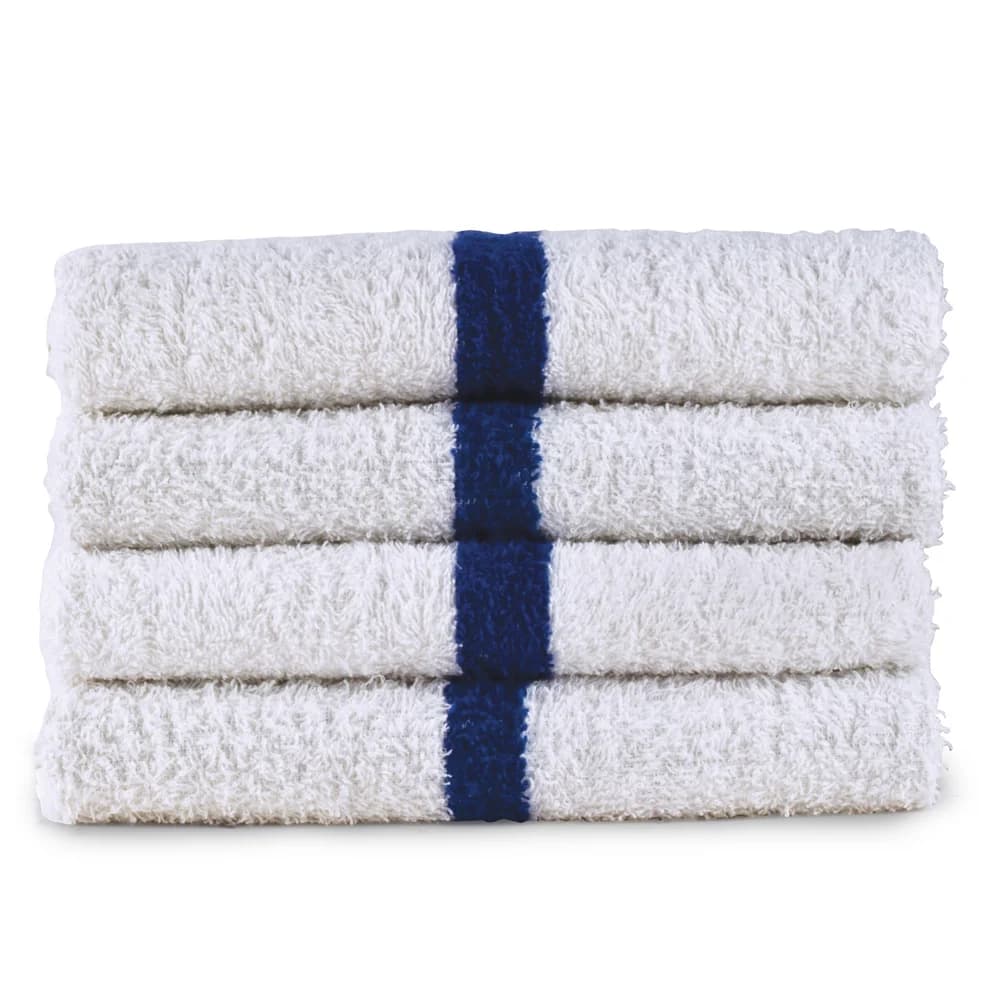 Registry Blue Center Stripe Pool Towel, 20" x 40", Blue Stripe