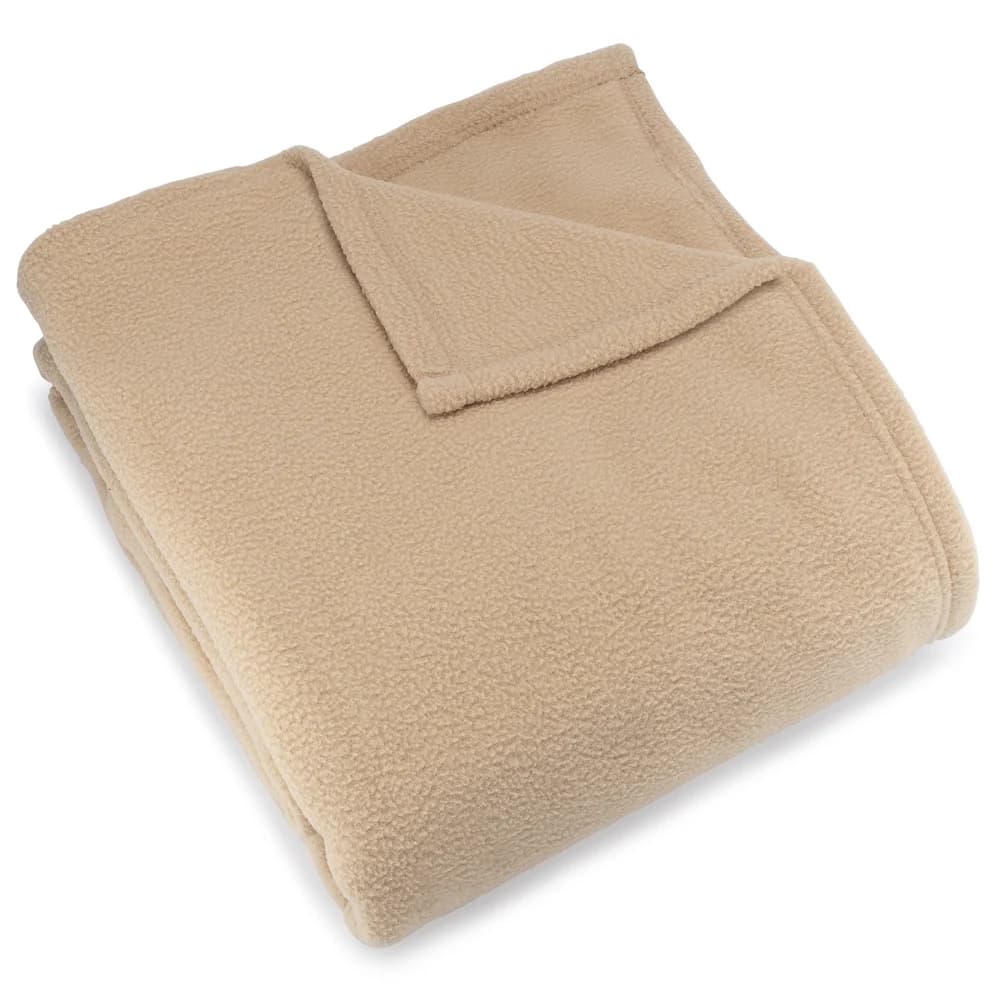 Registry Polar Fleece Blanket, Twin, 66" x 90", Tan