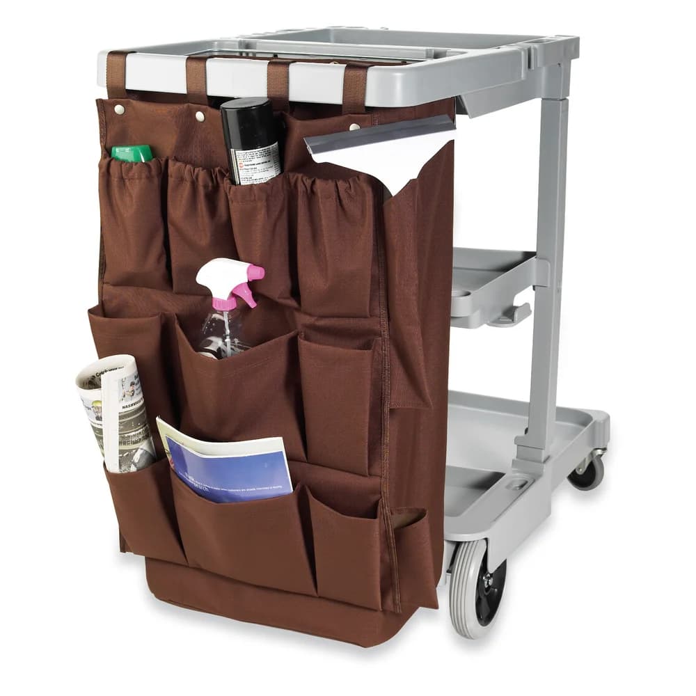 Registry Housekeeping Cart Caddy Bag, 12-Pocket, Brown thumbnail 2