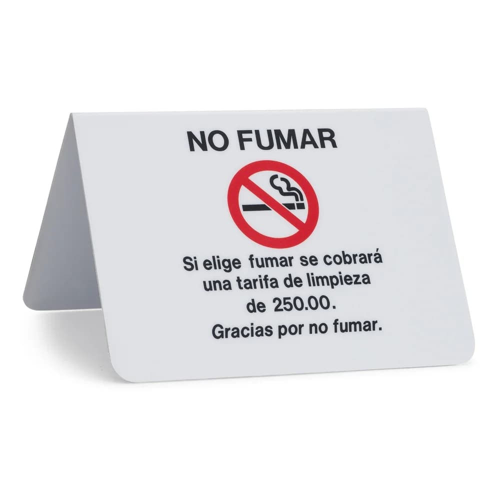 Registry, Non-Smoking Tent Sign, Bilingual, 4 Inch W X 3 Inch H, White thumbnail 2