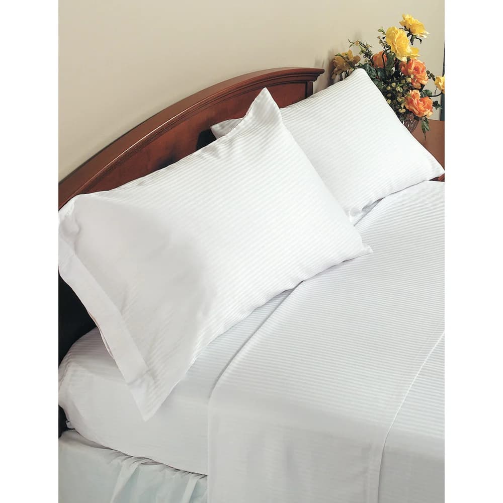 Registry T250 Thread Count Tone-on-Tone 60% Cotton/40% Polyester Pillowcase, King 46"x42" White thumbnail 2