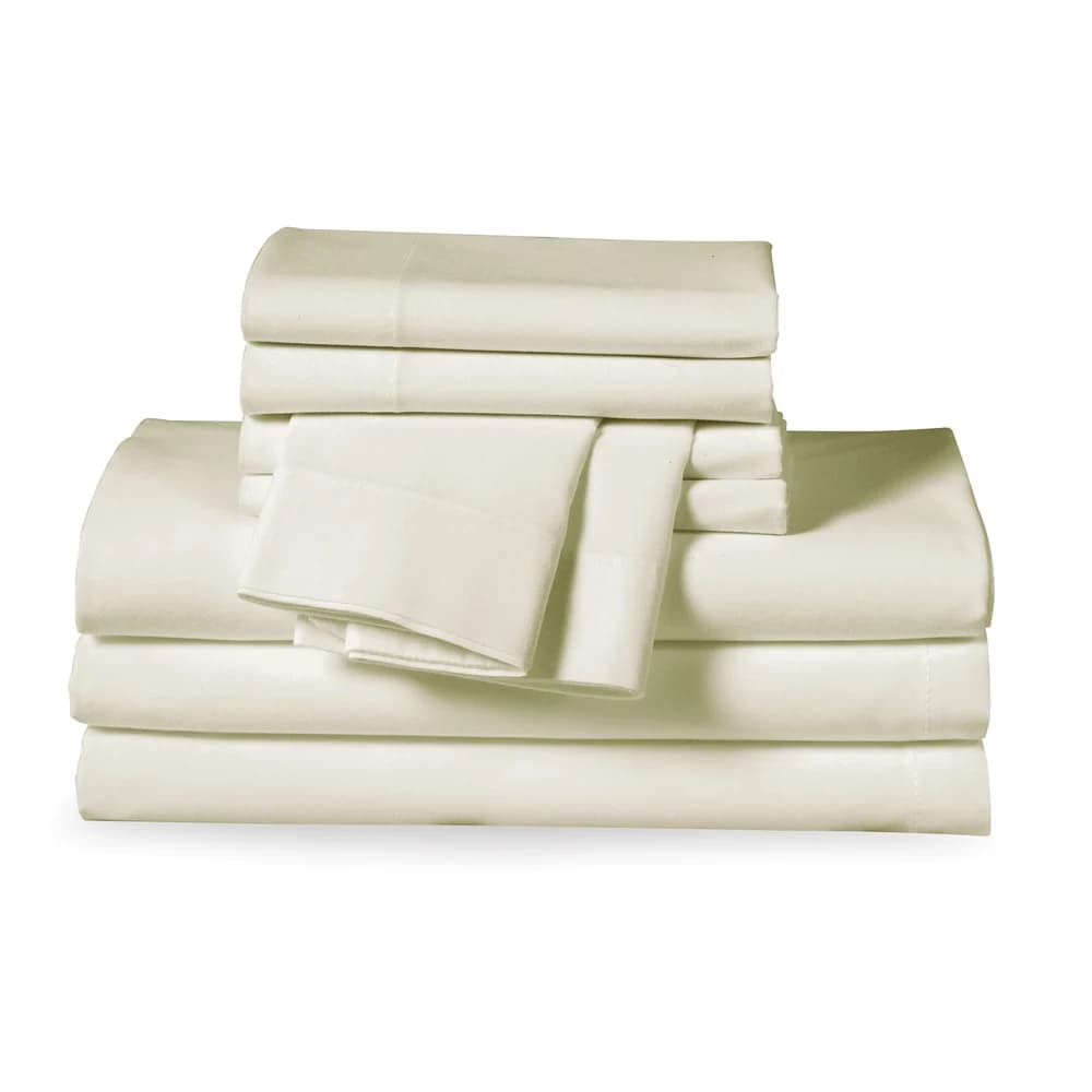 Registry T200 Mercerized Plain Weave Flat Sheet 60% Cotton/40% Polyester, Twin, 66" x 108" cut size with 2" hems. Bone thumbnail 2