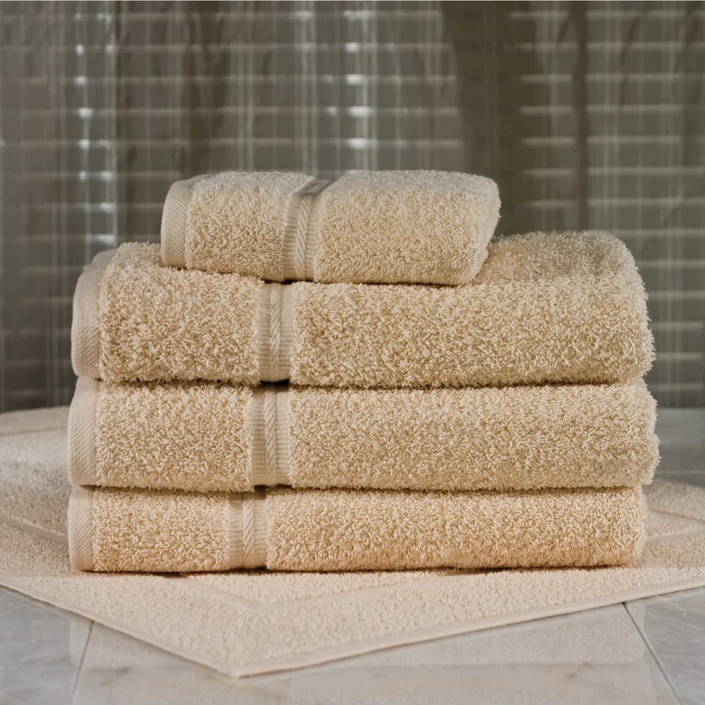 Registry Gold Dobby Border Bath Mat, 21" x 32", 9.5 lb/dz, Beige thumbnail 2