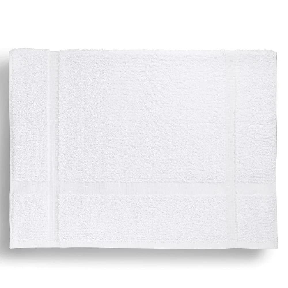 Registry Bronze Cam Border Bath Mat  20" x 30" 7 lbs/Dz White