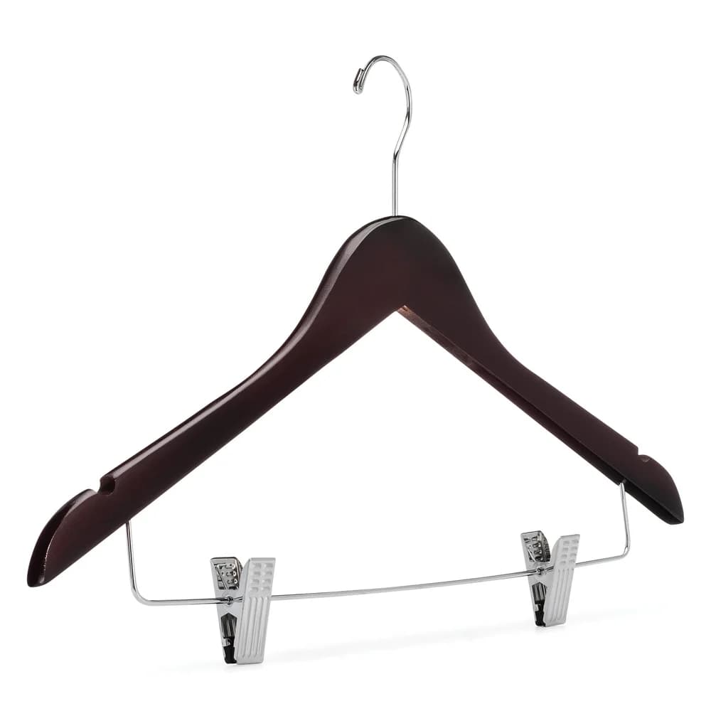Registry Women’s Hardwood Hanger, Open Hook, 17.5" W x 0.5" D, Mahogany, 100/Case thumbnail 2