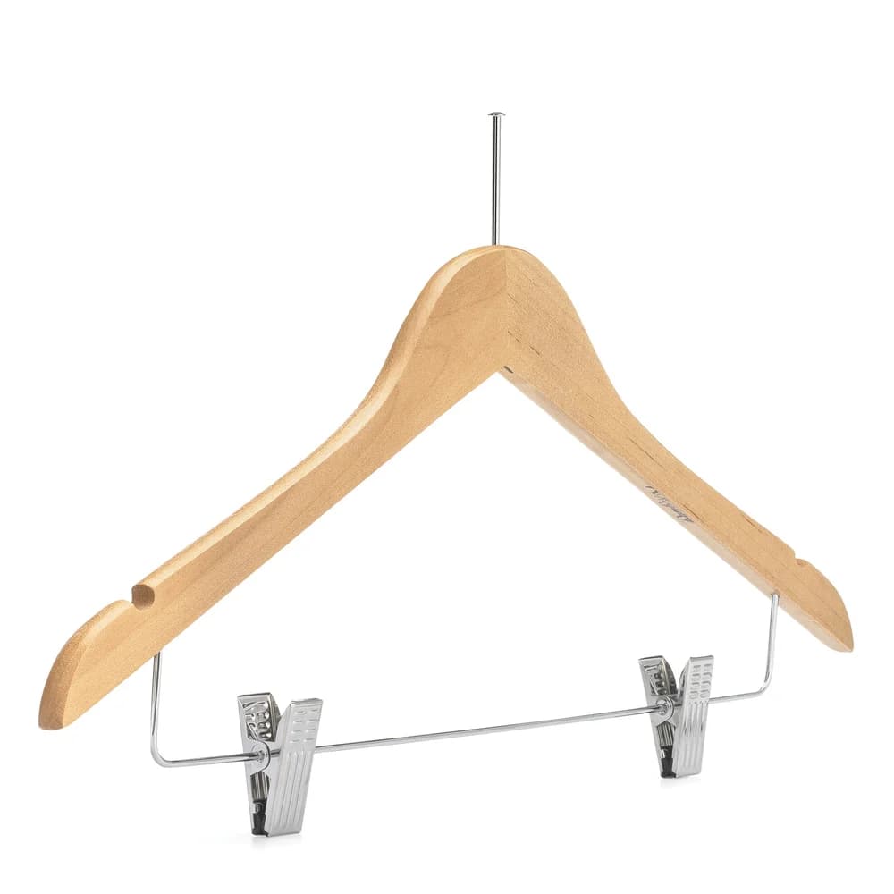 Registry Women's Wood Hanger, Ball Top, 17.5" W x 1/2" D, Natural thumbnail 2