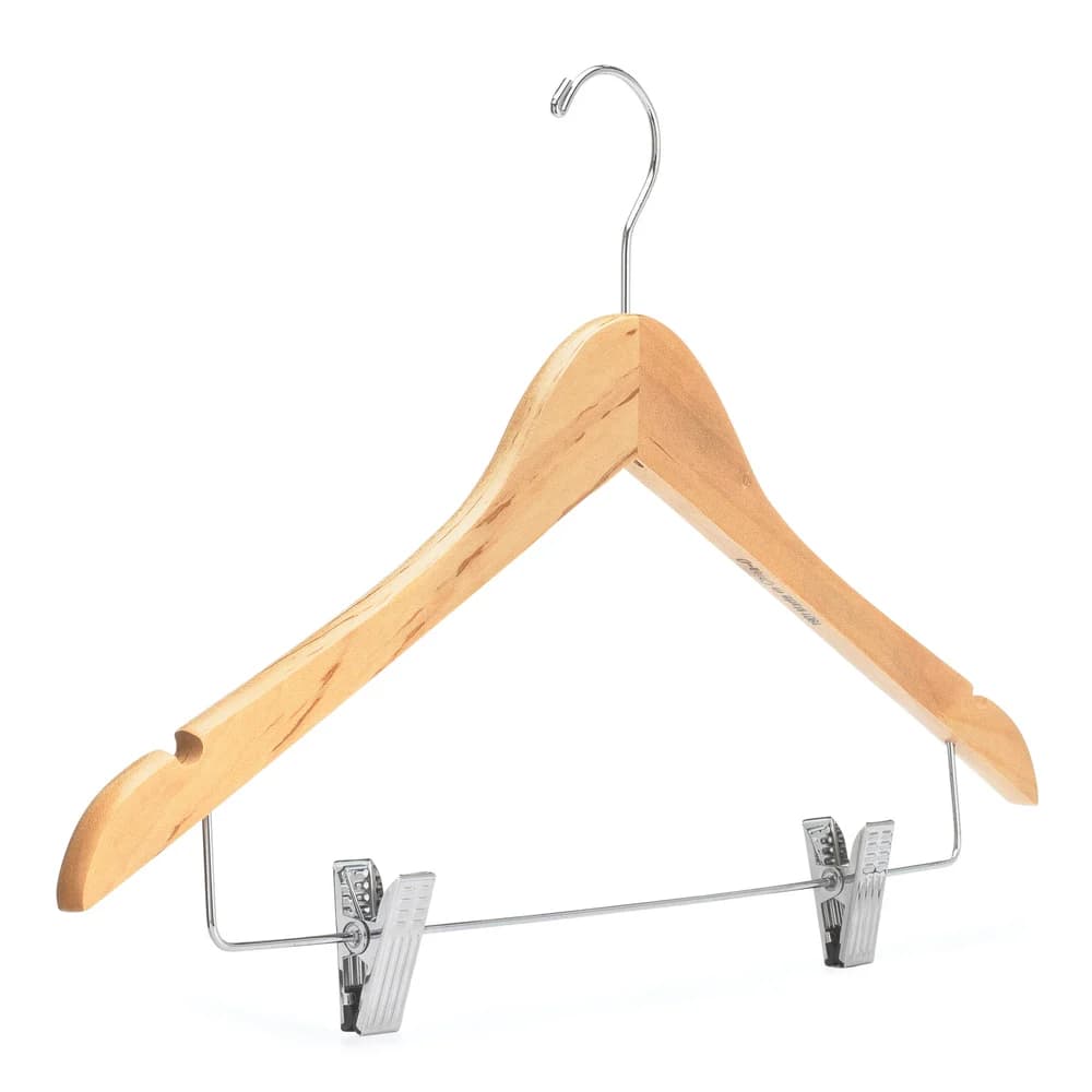 Registry Women's Wood Hanger, Open Hook, 17.5" W x 0.5" D, Natural, 100/Case thumbnail 2