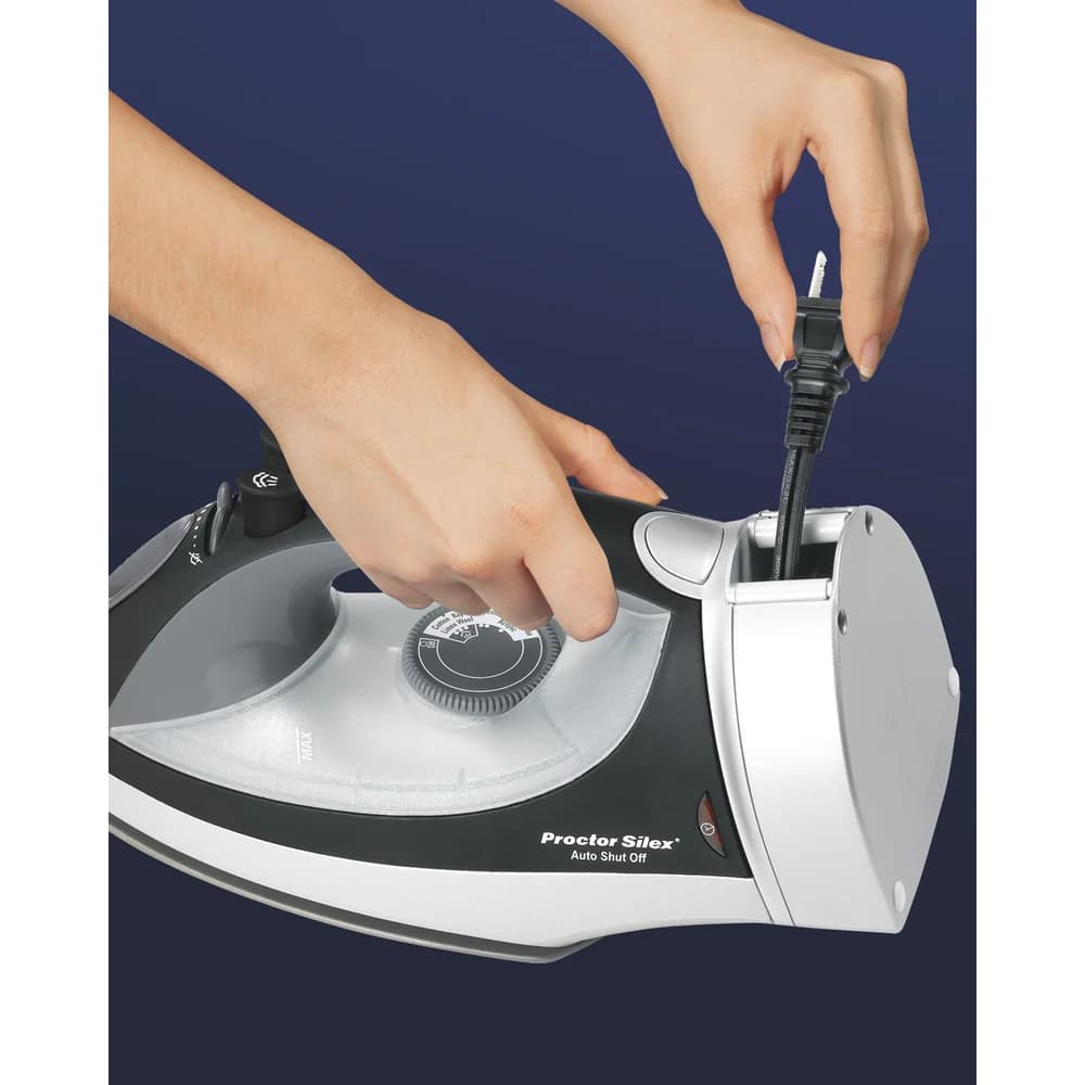 Hamilton Beach Iron, Retractable Cord, 1200W, Black/Gray thumbnail 2