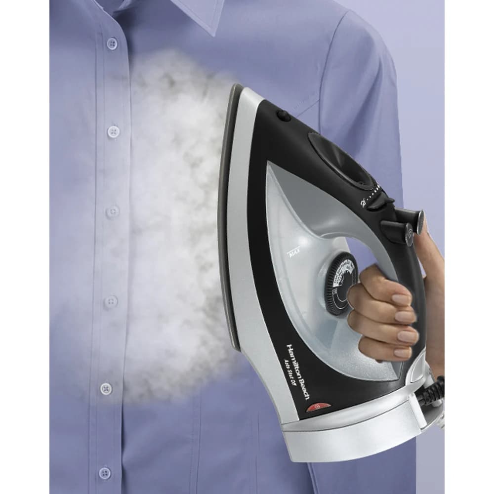 Hamilton Beach Iron, Retractable Cord, 1200W, Black/Gray thumbnail 3