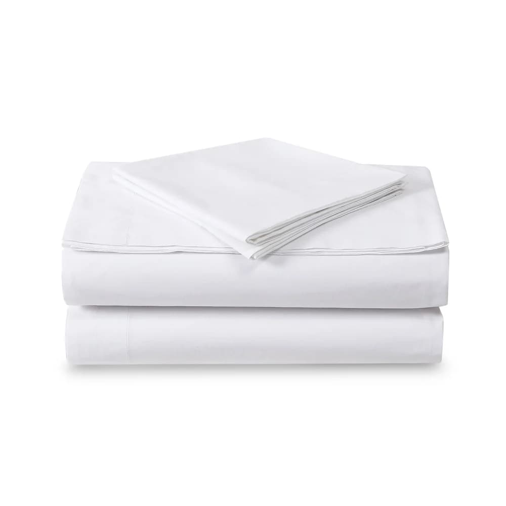 1888 Mills Suite Touch T200 Flat Sheet, White, Queen, 90" x 110", White