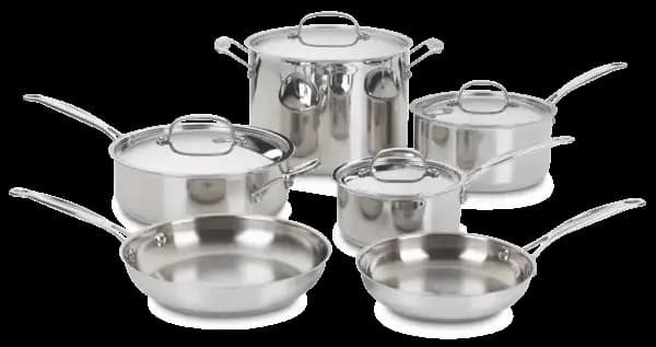 10 Pc. Cuisinart Chefs Classic Stainless Cookware Set