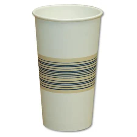 16oz Paper Hot Cup with Blue & Yellow Midband