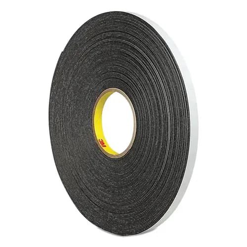 3M™ 4466 Double-Coated Foam Tape, 1" Core, 1" x 5 yds, Black