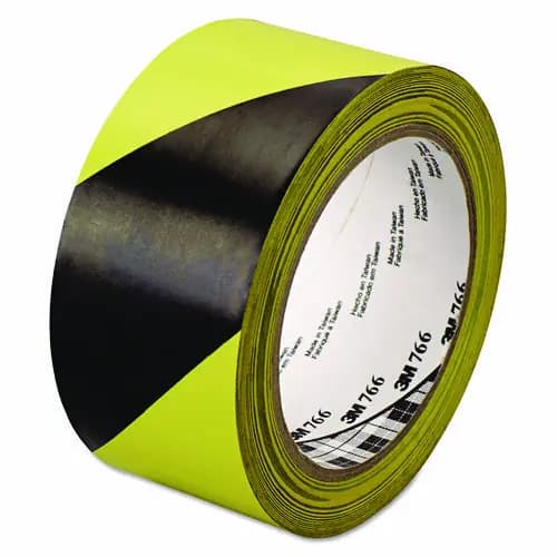 3M™ 766 Hazard Marking Vinyl Tape, 2" x 36 yds, Black/Yellow