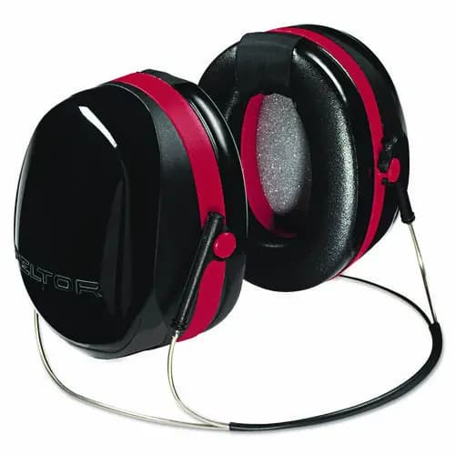 3M™ E-A-R Peltor OPTIME 105 Behind-The-Head Earmuffs, 29 dB NRR, Red/Black