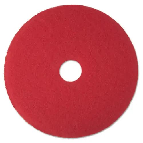3M™ Low-Speed Buffer Floor Pads 5100, 16" Diameter, Red, 5/Carton