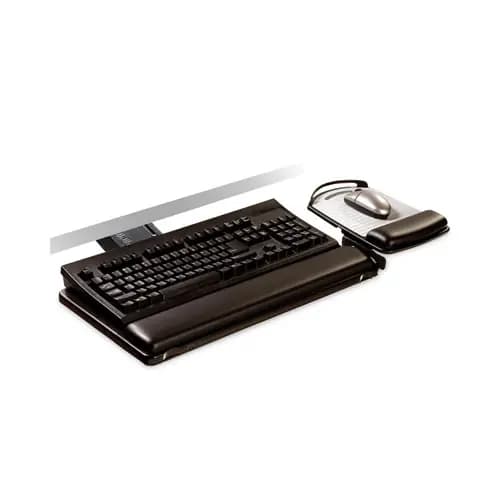 3M™ Sit/Stand Easy Adjust Keyboard Tray, Highly Adjustable Platform, Black