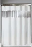 6 GAUGE HOOKED VINYL SHOWER CURTAIN WITH CLEAR VINYL WINDOW