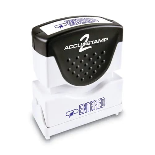 ACCUSTAMP2® Pre-Inked Shutter Stamp, Blue, ENTERED