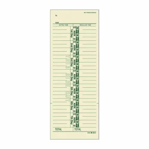 Adams® Time Cards for Acroprint, Amano and Lathem Time Clocks