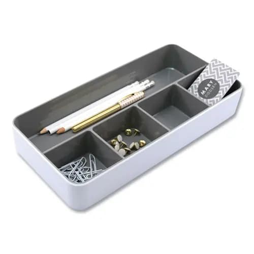 Advantus Fusion Five-Compartment Plastic Accessory Holder