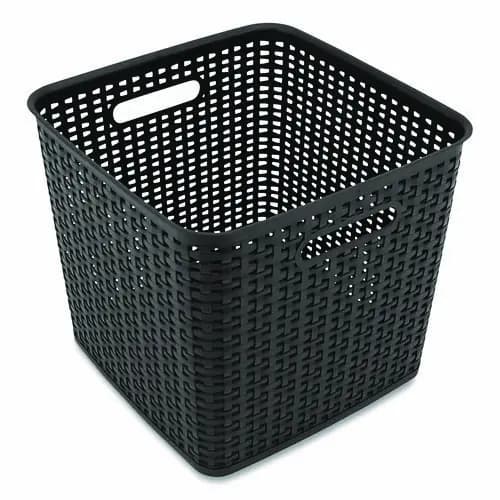 Advantus Plastic Weave Bin, Extra Large, Black