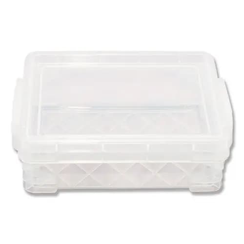 Advantus Super Stacker Crayon Box, Clear, 4.75" x 3.5" x 1.6"