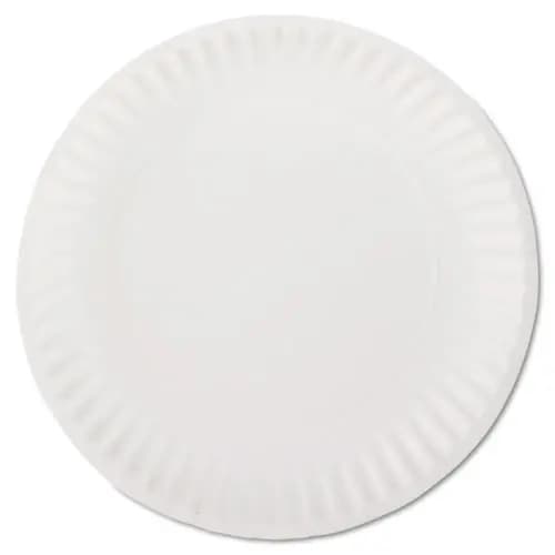 AJM Packaging Corporation White Paper Plates, 9" dia, 100/Pack