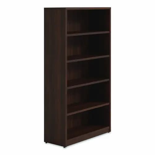 Alera® Alera Seville Bookcase, Five-Shelf, 36w x 14d x 65h, Mahogany