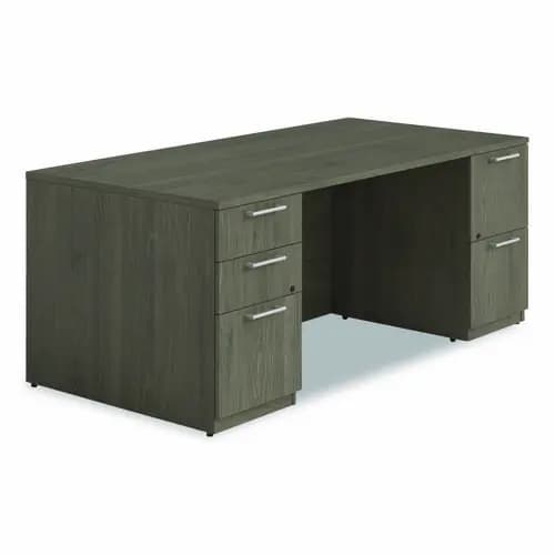Alera® Alera Seville Series Double Pedestal Desk, 72" x 36" x 29", Walnut