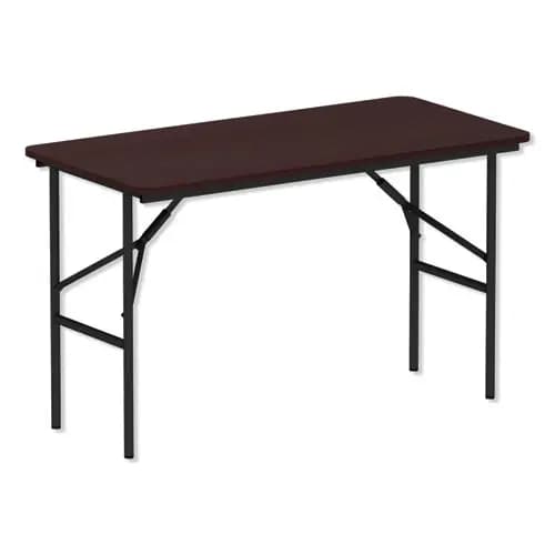 Alera® Wood Folding Table, Rectangular, Mahogany, 48"W x 24"D x 29"H