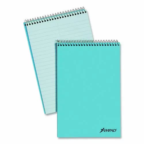 Ampad® Steno Pads, Gregg Rule, Blue Cover, 80 Green-Tint Sheets, 6" x 9"