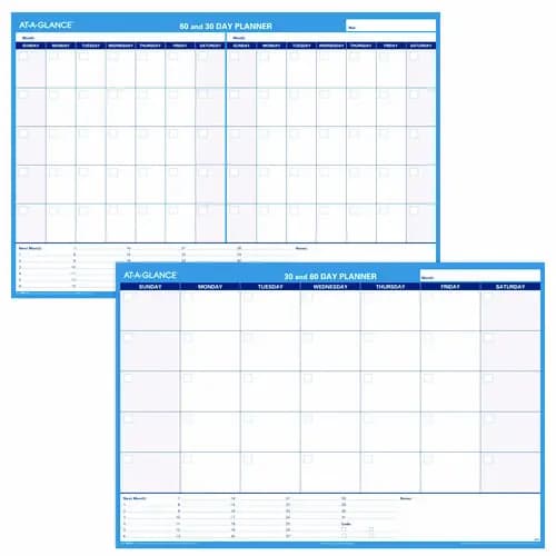 AT-A-GLANCE® 30/60-Day Undated Horizontal Erasable Wall Planner
