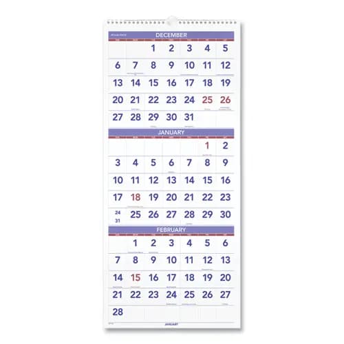 AT-A-GLANCE® Deluxe Three-Month Reference Wall Calendar