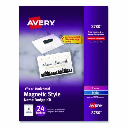 Avery® Magnetic Style Name Badge Kit