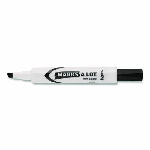 Avery® MARKS A LOT Desk-Style Dry Erase Markers, Broad Chisel Tip, Black