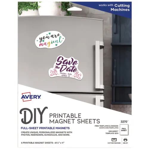 Avery® Printable Magnet Sheets, 8.5 x 11, White, 5/Pack