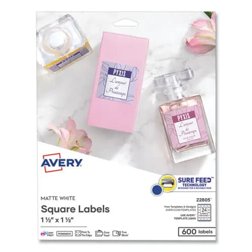 Avery® Square Labels with Sure Feed® Technology