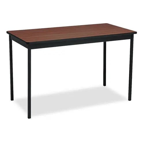 Barricks Utility Table, Walnut/Black, 48" W x 24" D x 30" H, Rectangular