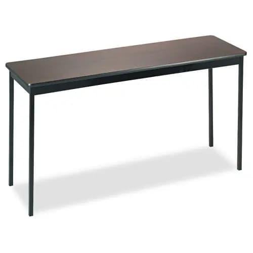 Barricks Utility Table, Rectangular, 60" W x 18" D x 30" H, Walnut/Black