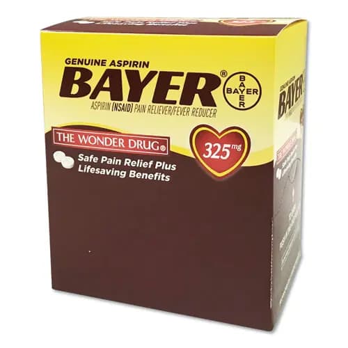 Bayer® Aspirin Tablets, Two-Pack, 50 Packs/Box