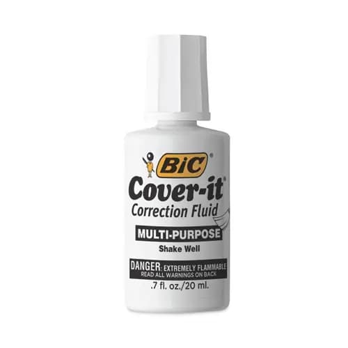 BIC® Cover-It Correction Fluid, 20 ml, White