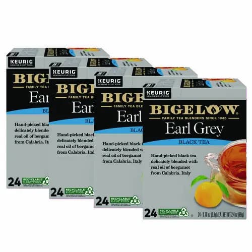 Bigelow® Earl Grey Tea K-Cup Pack, 24/Box, 4 Box/Carton