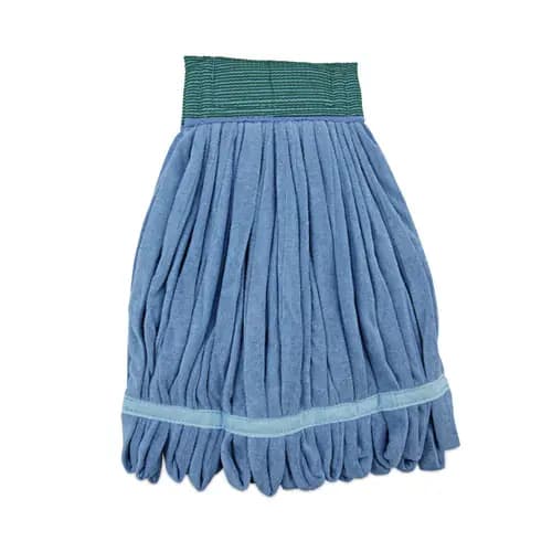Boardwalk® Microfiber Looped-End Wet Mop Head, Medium, Blue