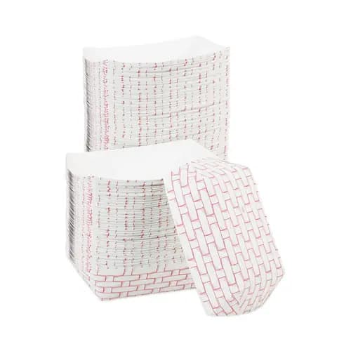 Boardwalk® Paper Food Baskets, 2.5 lb Capacity, Red/White, 500/Carton