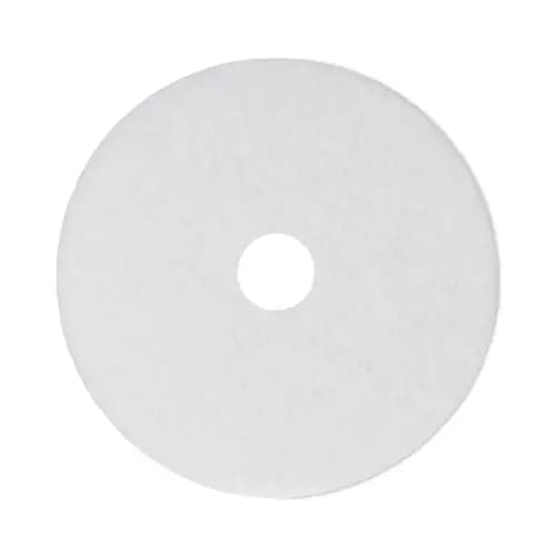 Boardwalk® Polishing Floor Pads, 14" Diameter, White, 5/Carton