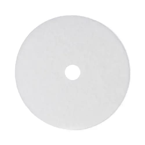 Boardwalk® Polishing Floor Pads, 24" Diameter, White, 5/Carton
