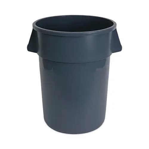 Boardwalk® Round Waste Receptacle, 44 gal, Plastic, Gray